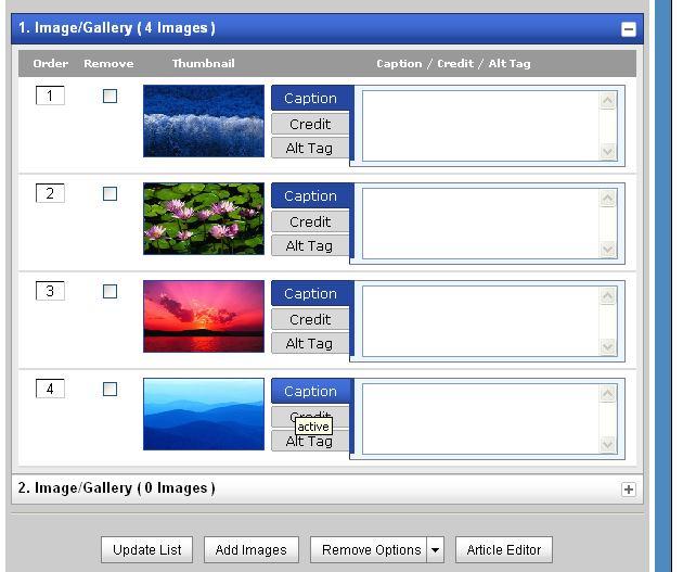 6. Remove Option aids in editing your Gallery To activate the Remove Options button, click on the drop-down arrow on the Remove Options button. i. To remove all pictures, click on Check All, the Remove Options button will change to say Check All.