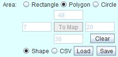 4.9.2 Specifying Search Area with Polygon By selecting Polygon radio button in the Parameter Setting Area, you can specify your search area with a polygon.