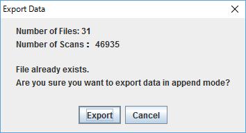 6.4 Starting to Export FTS Dataset FTS Exporter search the all files in the product directory based on the search conditions specified in the Parameter Setting Area.