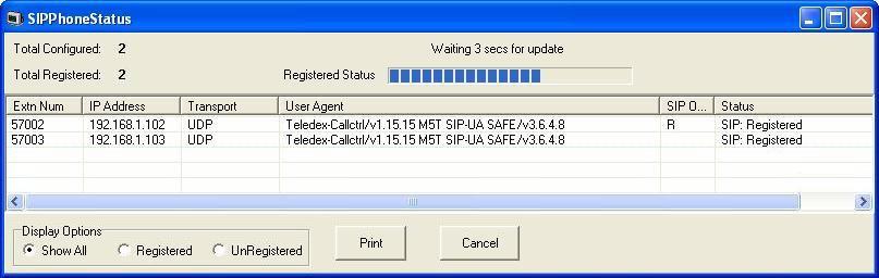 The Avaya IP Office R5 SysMonitor screen is displayed, as shown below. Select Status > SIP Phone Status from the top menu. The SIPPhoneStatus screen is displayed.