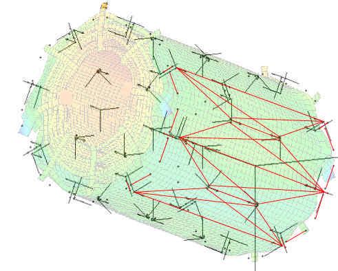 4. GEODETIC GRID SIMULATIONS 4.1 Introduction The geodetic grid for the final system consists of over eight hundred lines of sight in a complex geometry.