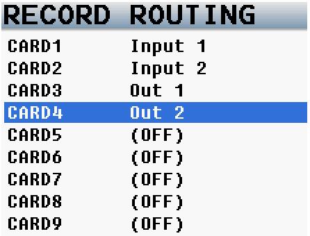 Zaxcom Nomad Main Menu Primary Card Record Routing - Nomad Lite Only The primary card record routing in Nomad Lite is slightly different from the card routing in Nomad 10 or 12 as that Nomad Lite