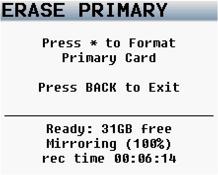 If not, the folder will be erased from both the primary and mirror card.