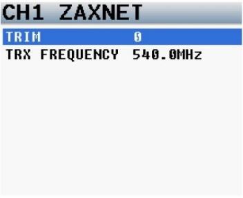 NOMAD OPERATIONS Pressing the Z-Net Key Pressing the Z-Net Key will open the ZaxNet transmitter control menu.