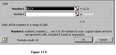 Click the Autosum button (Greek letter sigma) on the standard toolbar. Highlight the group of cells that will be summed (cells A2 through B2 in this example).