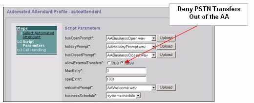 Cisco Unity Express Restriction Tools Secure Cisco Unity Express: AA PSTN access When your system is configured so that inbound calls are forwarded to auto attendant (AA) on Cisco Unity Express, it