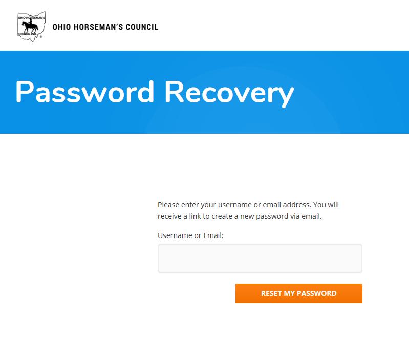 c. On the Password Recovery screen, enter your email address (as on your previous OHC membership application) If you don t remember what email address you previously used, or your email address isn t