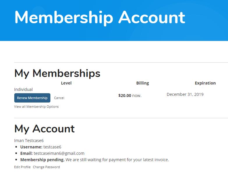 4) Checkout a. The Checkout page shows the cost of the membership level, and insurance if you selected it. Your individual chapter fees, if applicable, are included. b.
