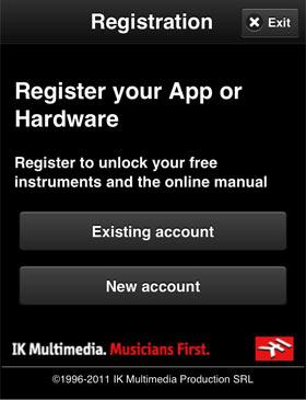 Account Account Tap the ACCOUNT button to register DJ Rig and unlock free features. [fig 14.1] A User Registration page will appear.