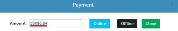 payment also by typing amount in amount box.