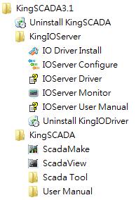 4 About KingSCADA 3.1 KingSCADA 3.1 consists of the following components: KingIOServer: This component acquires data from I/O devices. KingScada: ScadaMake: This is the development environment.