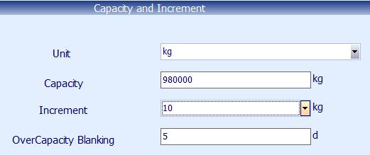 Figure 7-2: Approval Options 7.1.2. Capacity and Increment Available units are in grams, kg and lb which can be chosen from the drop down list.