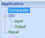 Maintenance Functions 7.2. Application In Application the Comparators and digital Inputs and outputs can be set.
