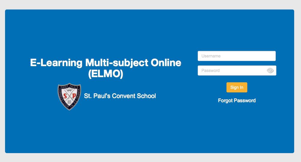 1. User Account 1.1 Login Open Chrome browser and go to http://elmo.spcs.edu.hk, a Sign In screen will be shown. Enter your username, password and press [Sign In] button.