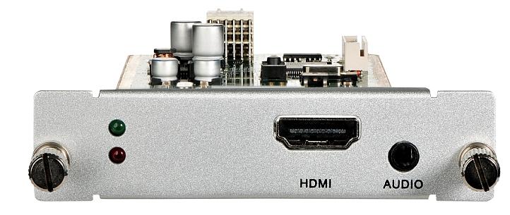 HD1i/HD1o HDMI Input and Output blades with Analog Stereo Audio Features Seamless switching technology Support HDPC resolution up to 1920x1200@60Hz, 2048*1080@24Hz and HDTV resolution up to