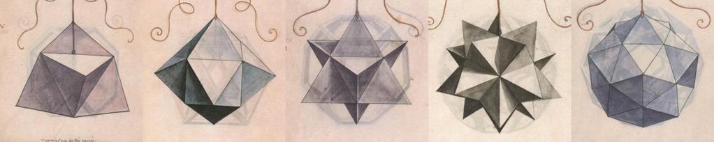 Figure 2: Leonardo s drawings of the elevations of the Platonic solids. What exactly is an elevated version of a polyhedron? In La Divina Proportione [3],chapter XLIX, paragraph XI.