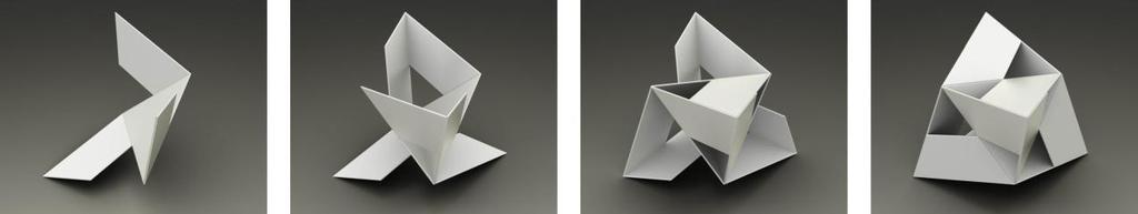 Figure 4: M.C. Escher Gravity. Basic shape is the Stellated dodecahedron. The way Escher opened up the polyhedron turned out to be the perfect solution for making models of the elevated polyhedra.