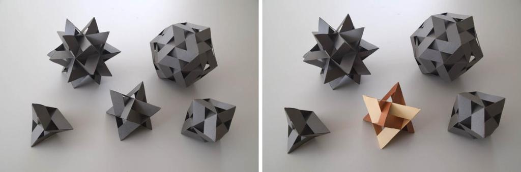 Figure 12: Models of the elevated Platonic solids.