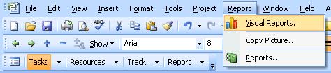 Visual Reports Click on the Report drop down menu and select the Visual Reports