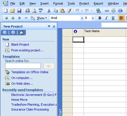 Page 14 - Project 2007 Foundation Level Task Panes Task panes will be displayed when needed and will allow you to complete a range of tasks.