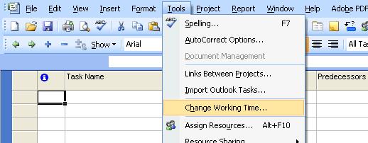 Project will use this information for things like scheduling resources and converting task durations.