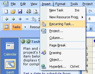 Page 43 - Project 2007 Foundation Level Recurring Tasks Certain tasks fall into the category of recurring tasks.