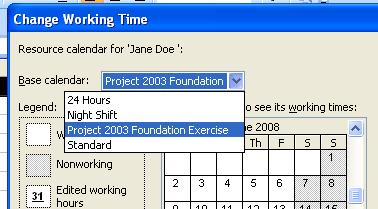 Page 67 - Project 2007 Foundation Level This will display the Change Working Time dialog box.