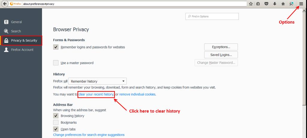 Firefox: Found under Options, Privacy & Security then the hyperlink clear your recent history.