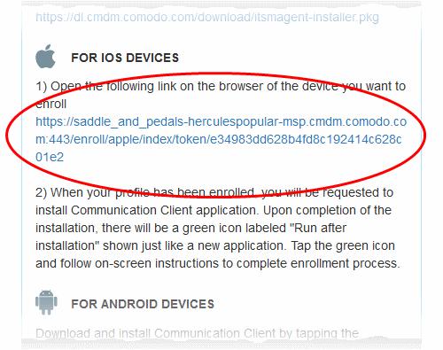The app is required so that EM can manage the remote device: The app will be downloaded and installed from the itunes store.