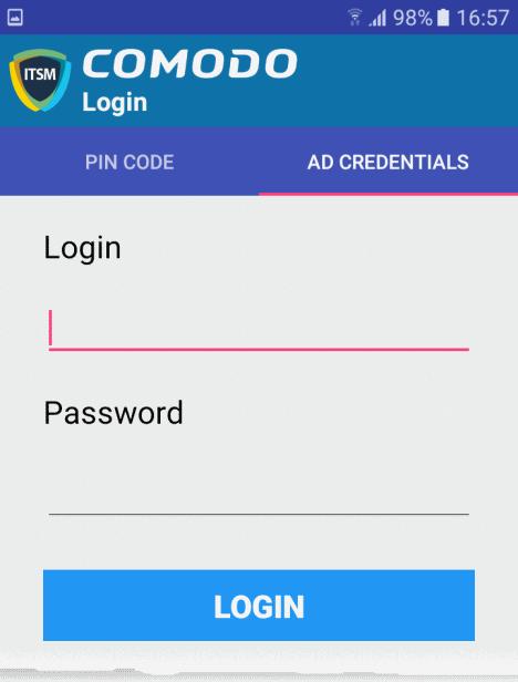 Enter the username and password you use to login to your network domain.