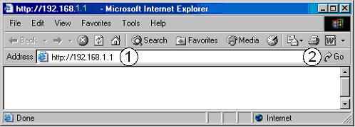 IP Address Configuration Open your web browser (e.g. Internet Explorer).