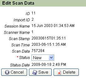 Edit Clicking edit to the right of a specific scan will allow you to edit a single scan. Clicking Mass Edit will allow you to edit all scans included in the filter.