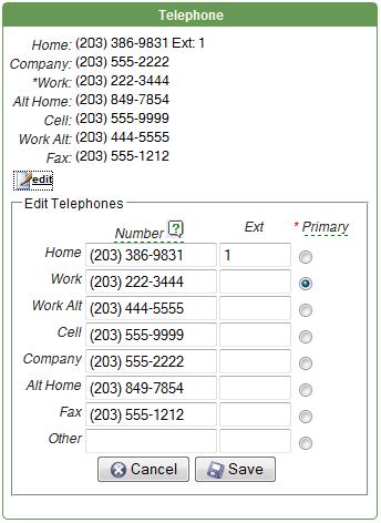 and b) access VolunteerMatters data (volunteer opportunities, contact directory, my profile, database, etc.) Telephones Each contact may have up to eight (8) telephone numbers.