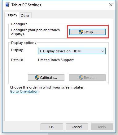 2. Open Control Panel and search Tablet PC Setting, then open this tool.