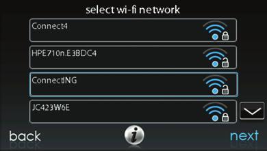 A13236 The selected network will show. Choose an appropriate Wi -Fi security.