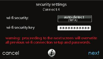 A13237 If a Wi -Fi security key is shown as on the right hand picture above then select the white bar and enter the security key, then select NEXT.