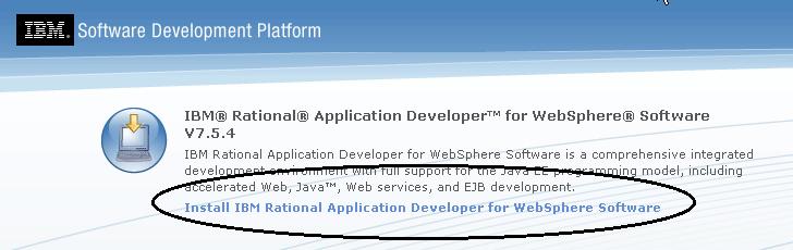 11. Click Install IBM Rational Application Developer for WebSphere Software.