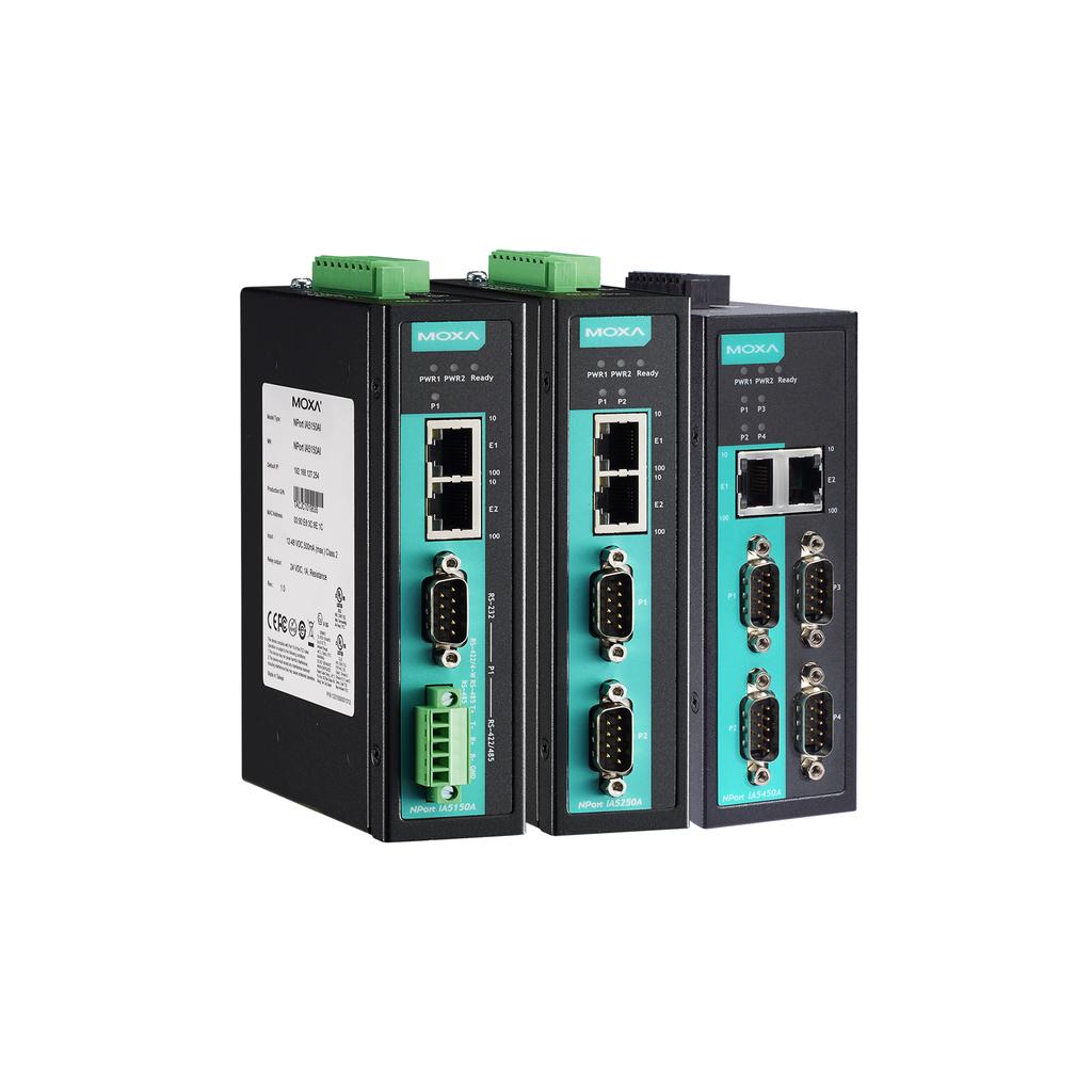 NPort IA5000A Series 1, 2, and 4-port serial device servers for industrial automation Features and Benefits Enhanced surge