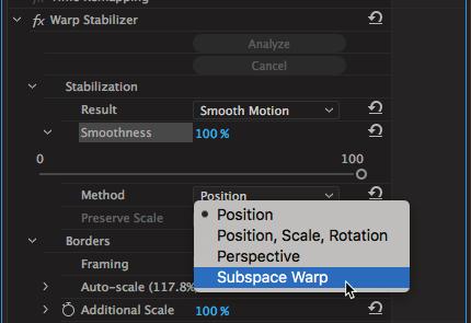 Figure 16 Smoothness slider in the Effect Controls panel Note: Smoothness can be set to a value between 0% and 100%.