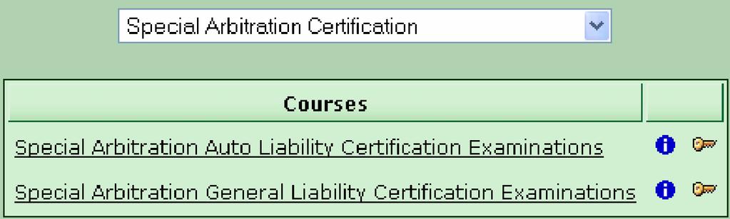 On the left side of the Homepage is a list of Courses.