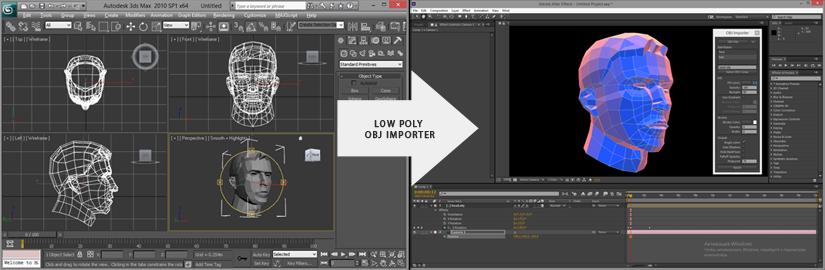 How it works LowPoly OBJ importer enables users to import *.obj files into Adobe After Effects 1.Create or download a simple model at OBJ format. Open it with the LowPoly OBJ Importer script. 2.