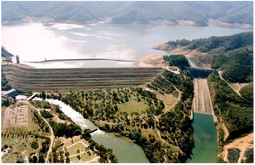 2. Eildon Dam Physical Model A physical hydraulic model study was carried out in 2003 and 2004 in the SunWater hydraulic laboratory in Brisbane Australia (Hampton et al 2004), at a scale of 1:70, to