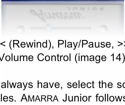 AMARRA Junior will play ALAC, AAC, FLAC, MP3, AIFF and WAV file formats.
