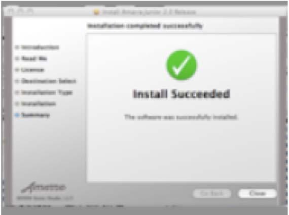 When the installation completes you will get a message saying, Install Successful : Success!