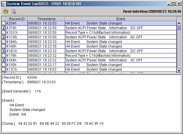 System Event Logs (SEL) In the "Information" page, click "IPMI Information" icon.