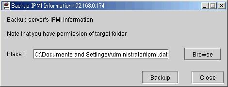 Backup IPMI Information In the "Information" page, click "IPMI Information" icon.