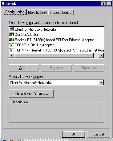 3. For making your computer visible on the network, enable the File and