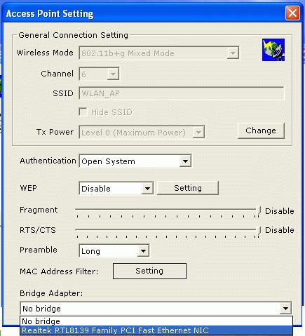 3. Select the wired Network Adapter that has already installed in the PC from the pull-down menu. 4.
