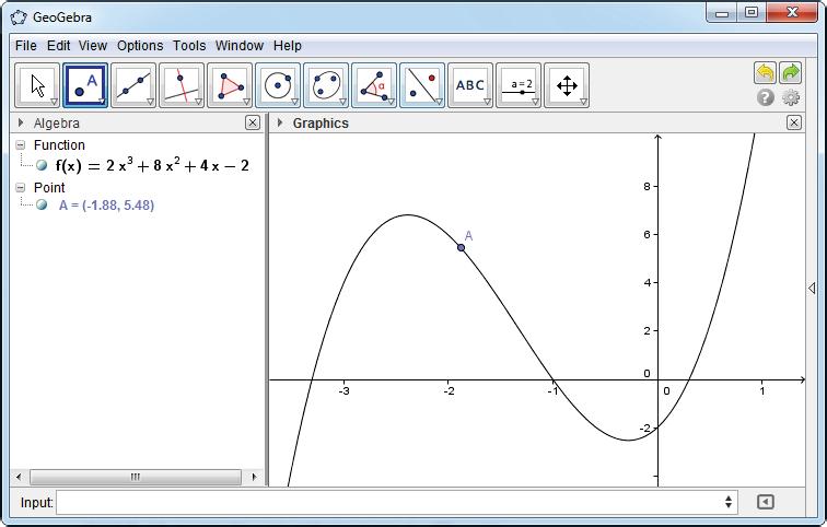 Select New Point from the Construction Tools and click anywhere on the graph to construct a point