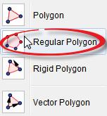 5.2 Construction of regular polygons Select the Regular Polygon (click